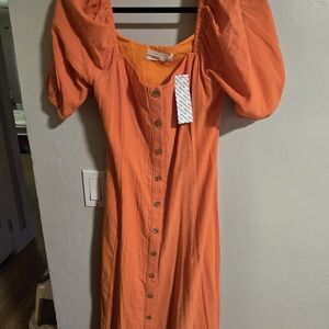 Urban Outfitters Orange Long Sleeve Dress